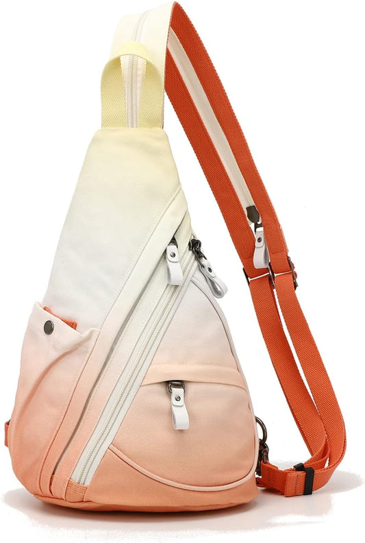 KL928 Canvas Sling Bag - Small Crossbody Backpack Shoulder Casual Daypack Rucksack for Men Women