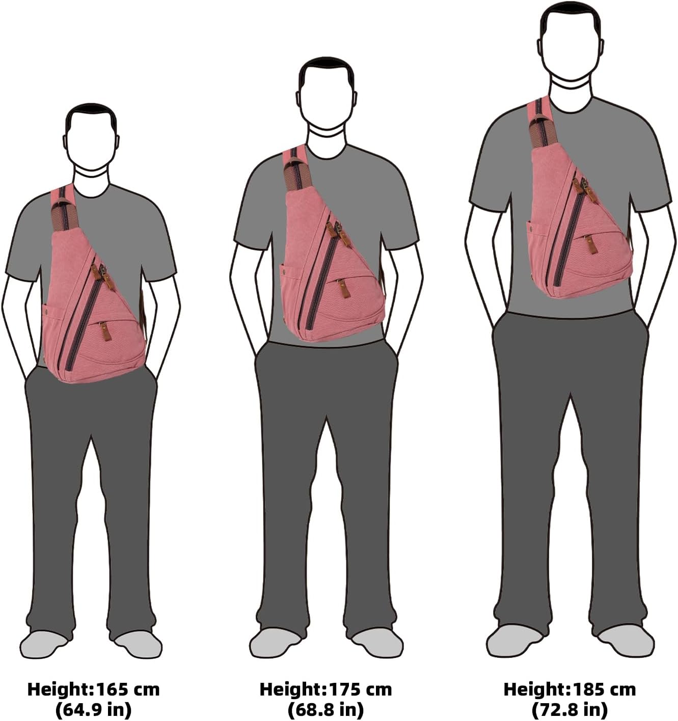 KL928 Canvas Sling Bag - Small Crossbody Backpack Shoulder Casual Daypack Rucksack for Men Women(Large Version)