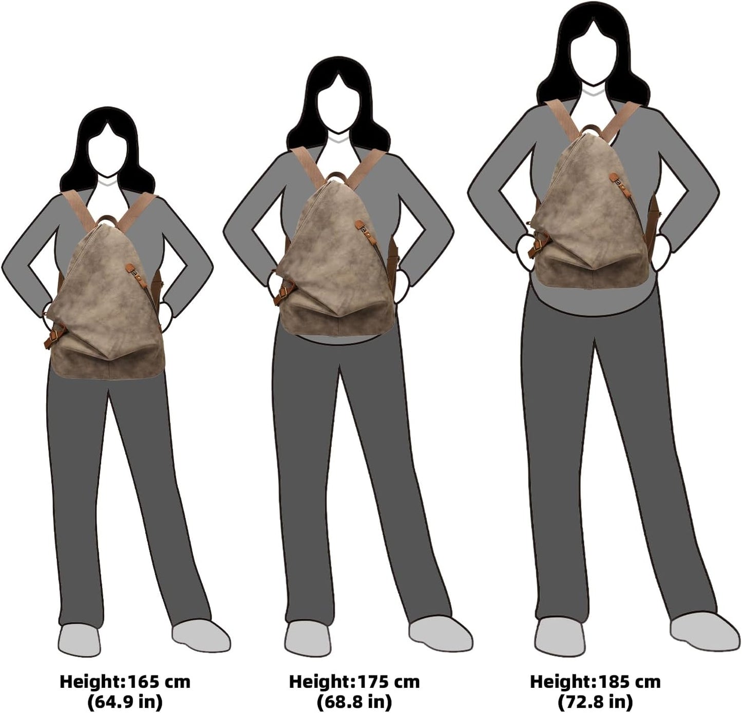 KL928 PU Leather Vintage Backpack – Large Casual Daypack Outdoor Travel Rucksack Hiking Backpacks for Men Women