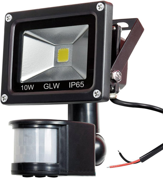 10W Motion Sensor Flood Light Daylight White Light 80W Halogen Bulb Equivalent[NO Plug]