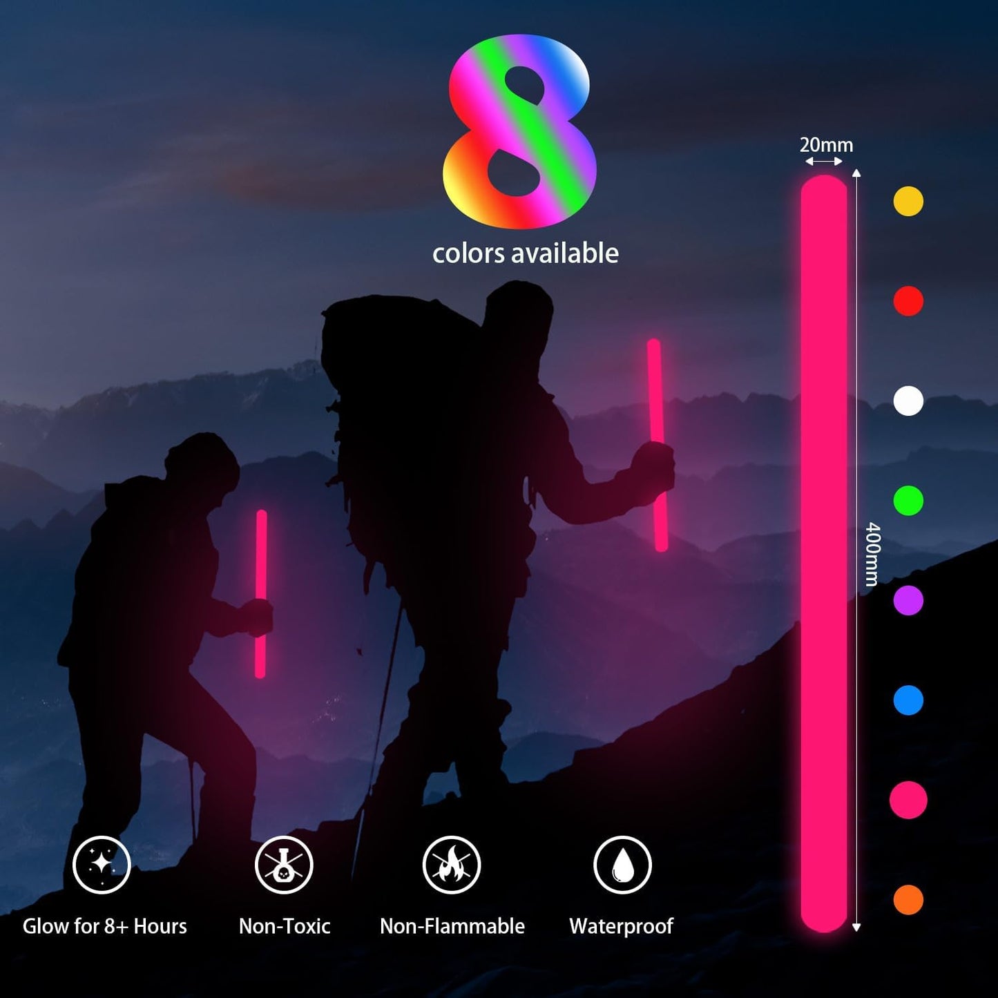 16 Inch Industry Grade Glow Sticks Bulk 5 PCS Bright Jumbo Light Sticks Glow in The Dark Emergency Huge Glow Sticks for Camping,Hiking,Hurricane, Earthquake, Survival Kit Accessories