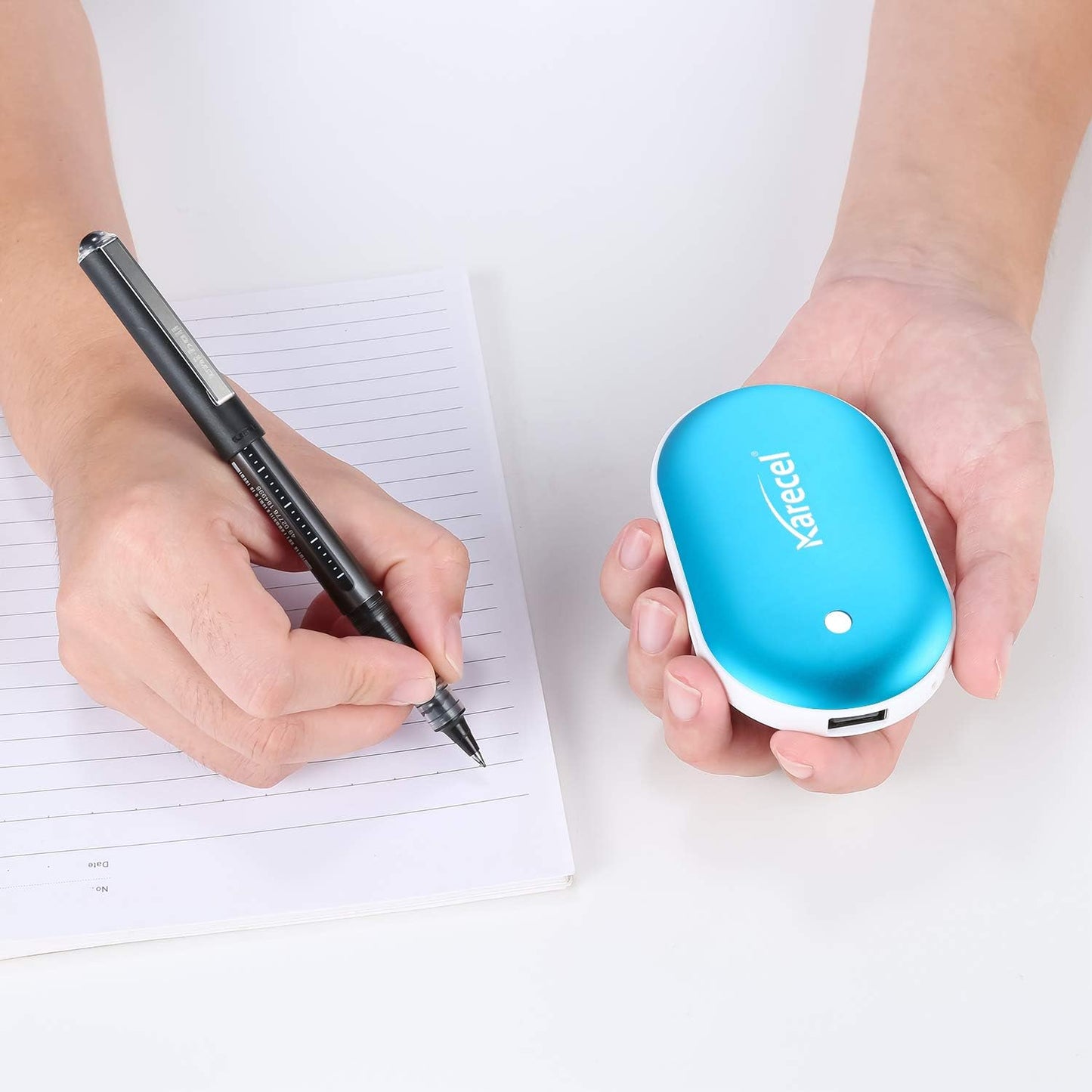 Karecel Rechargeable Hand Warmer, 5200mAh Double-Sided Instant Heating Electric Hand Warmer Power Bank, Up to 11Hrs, USB Portable Handwarmer Pocket Heater, Tech Gifts for Men Women, Winter Essentials