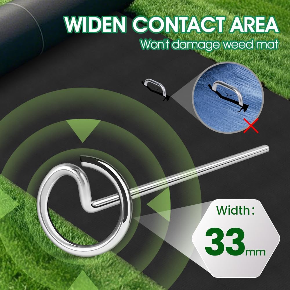 12in Landscape Fabric Pins, Bold 8 Gauge Galvanized Steel Garden Staples, Tent Stakes Landscape Fabric Staples Yard Stakes for Decoration Weed Barrier (50 X 12in)