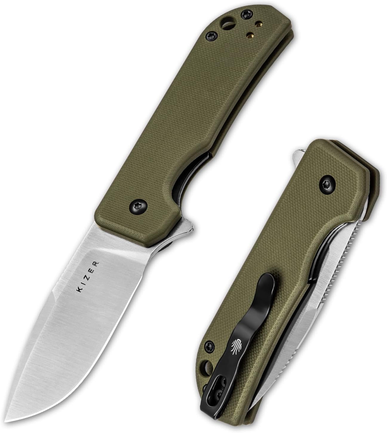 Kizer Nice Guy Pocket Folding Knife, 2.84” D2 Steel Blade knives, G10 Handle Small EDC Knife, Liner Lock Flipper Knife for Men Women, Sharp Camping Hiking Hunting Survival Knife V3011M2