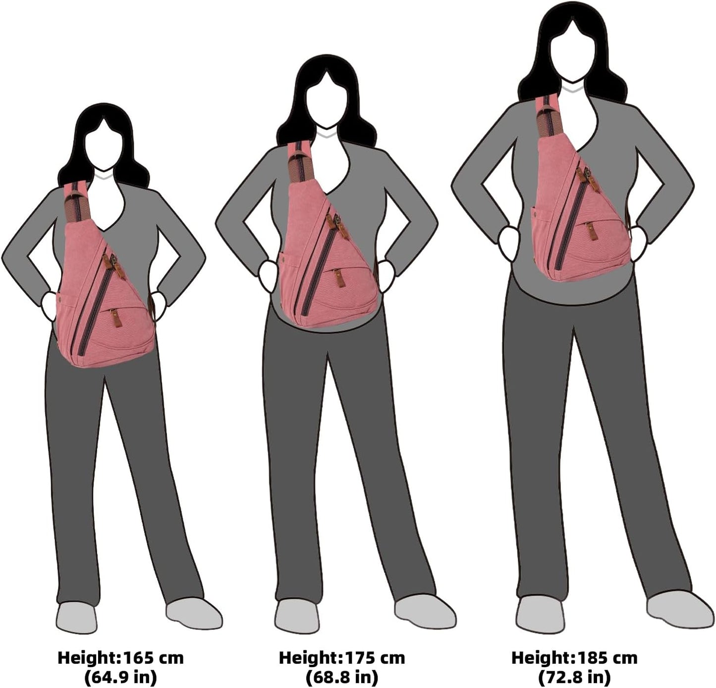 KL928 Canvas Sling Bag - Small Crossbody Backpack Shoulder Casual Daypack Rucksack for Men Women(Large Version)