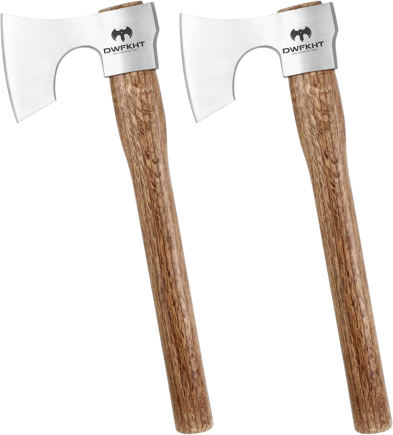 16.5" Throwing Axe, 2 Pack Throwing Axe Set with 1065 High Carbon Steel & Beech Wood Handle, Perfect for Axe Throwing Games, Competition and Recreation, Ideal Gift for Men (Silver Gray)