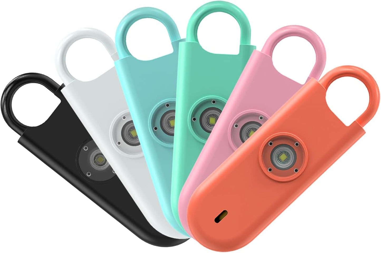 140dB Personal Safety Alarm for Women, 6 Pack Safe Alarm Protection Keychain with Strobe Light & Low Battery Notice, Security Siren Self Defense for Kids Seniors College Girls, Multicolor