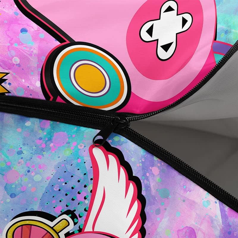 Kids Sleeping Bag for Boys Girls,Rocket Moon Print-Lightweight Warm Portable Outdoor Indoor-Waterproof Cold Weather Resistant Sleeping Bag for Camping Hiking