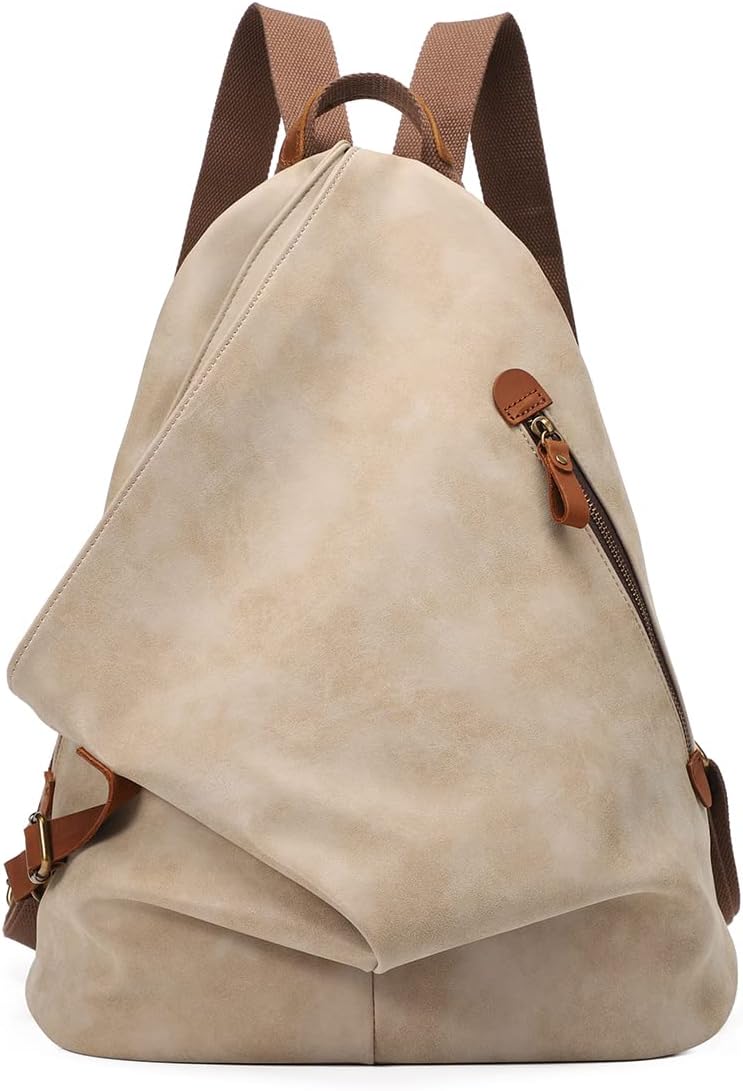 KL928 PU Leather Vintage Backpack – Large Casual Daypack Outdoor Travel Rucksack Hiking Backpacks for Men Women