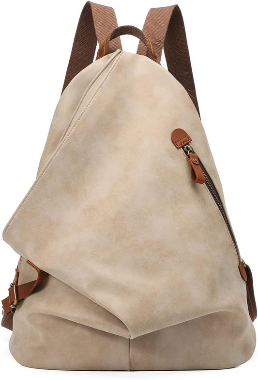 KL928 PU Leather Vintage Backpack – Large Casual Daypack Outdoor Travel Rucksack Hiking Backpacks for Men Women