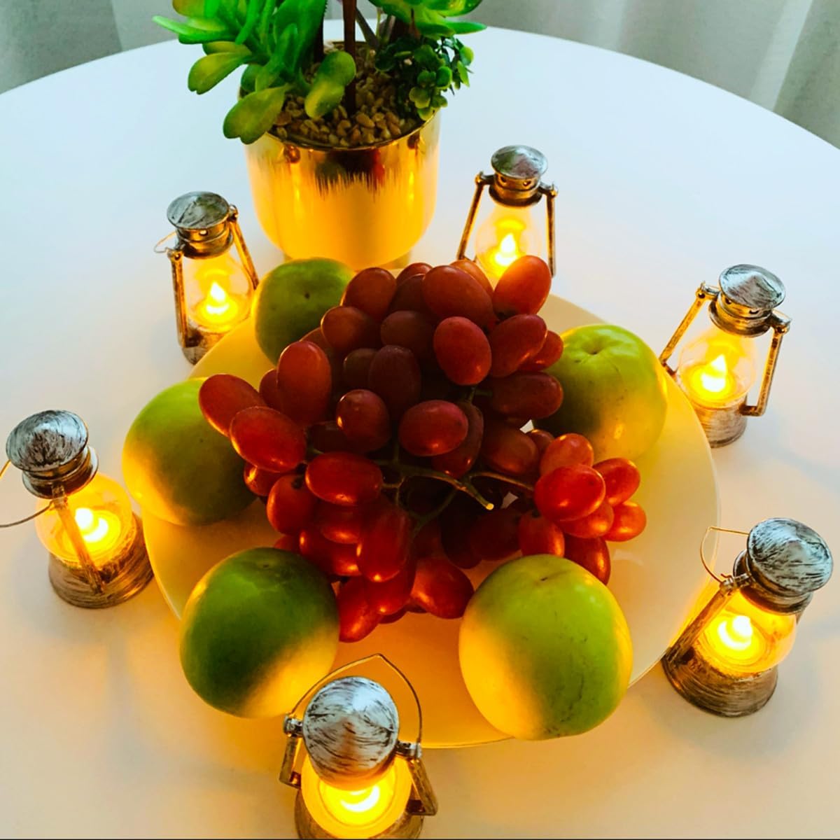 12 Pack Mini Lantern for Little Cowboy Centerpieces Tables Ideas Western Party Favor Decorations Wedding Decor Camping with 4inch Flickering LED Candle, Vintage Table Toppers Decorative