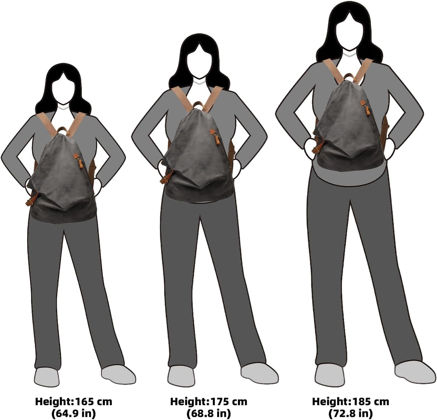 KL928 PU Leather Vintage Backpack – Large Casual Daypack Outdoor Travel Rucksack Hiking Backpacks for Men Women