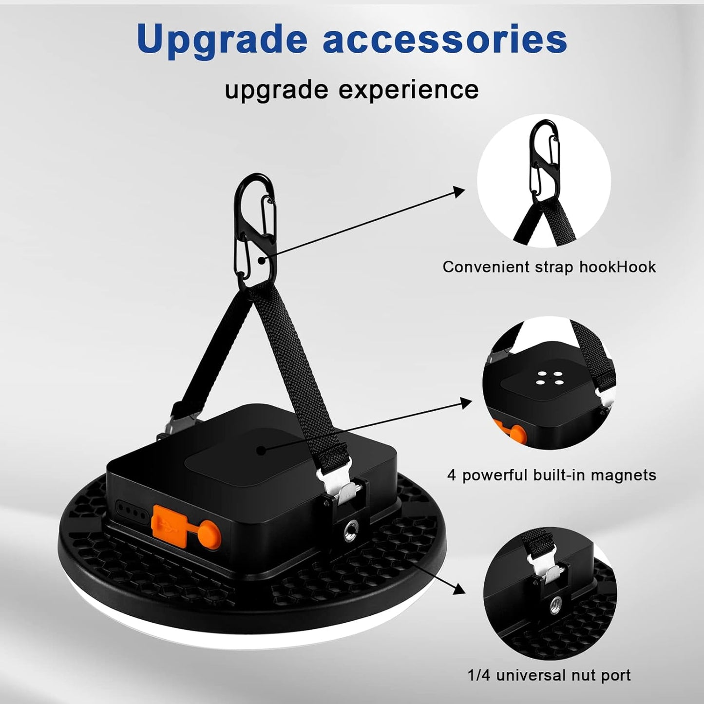 16500mAh 60W Rechargeable Camping Light 3000LM 2700/4000/6500K LED Camping Lantern Portable IP65 Waterproof Tent Lights Power Failur