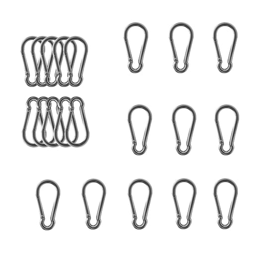 10PCS M5 Spring Snap Hook Carabiner, 220LBS Heavy Duty Carabiner Clips, Small Locking Hooks Clip for Climbing, Hammock, Outdoor, Carabiners Snap Hooks Heavy Duty, Carabiner Snap Hook Bulk