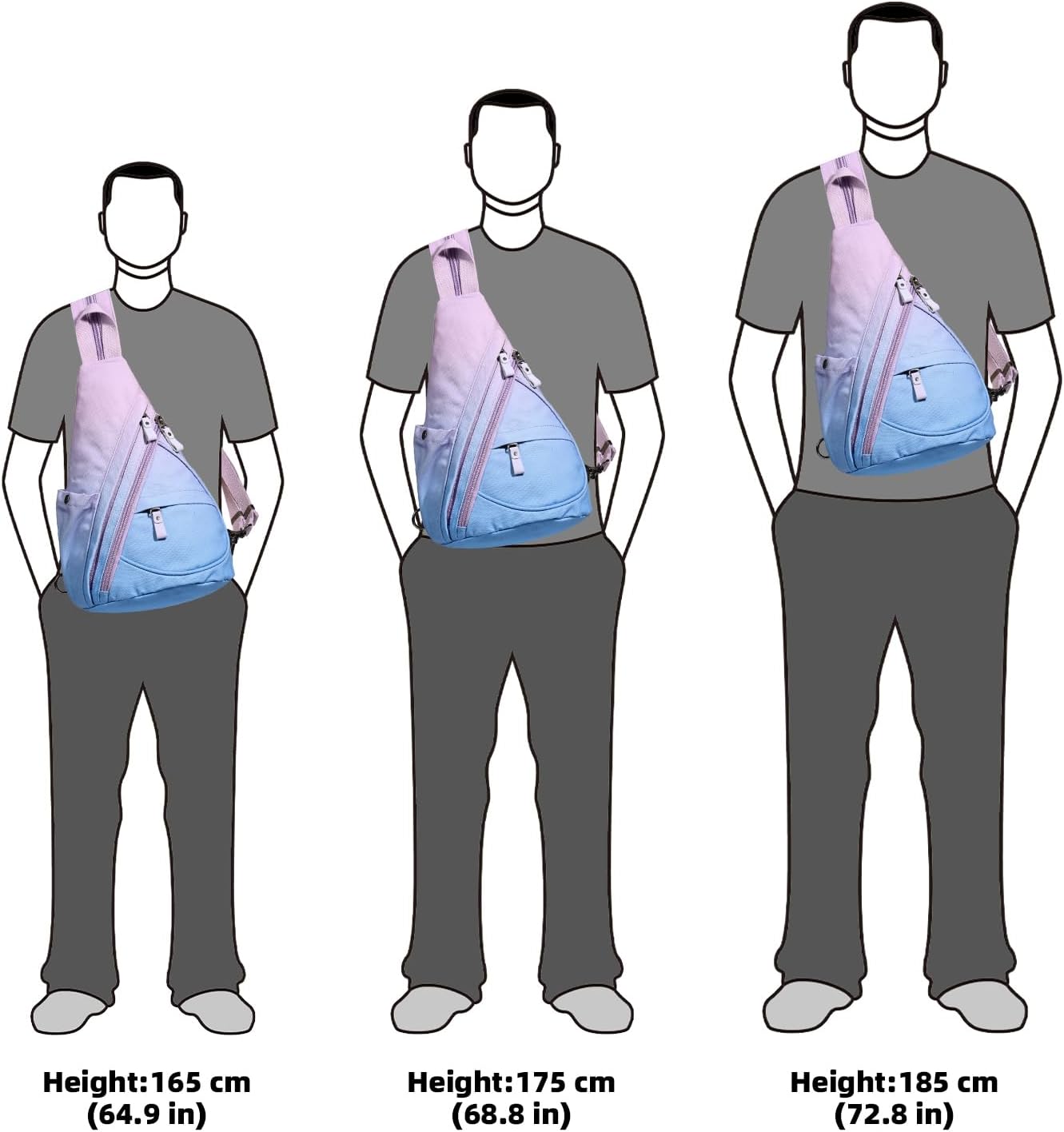 KL928 Canvas Sling Bag - Small Crossbody Backpack Shoulder Casual Daypack Rucksack for Men Women(Large Version)