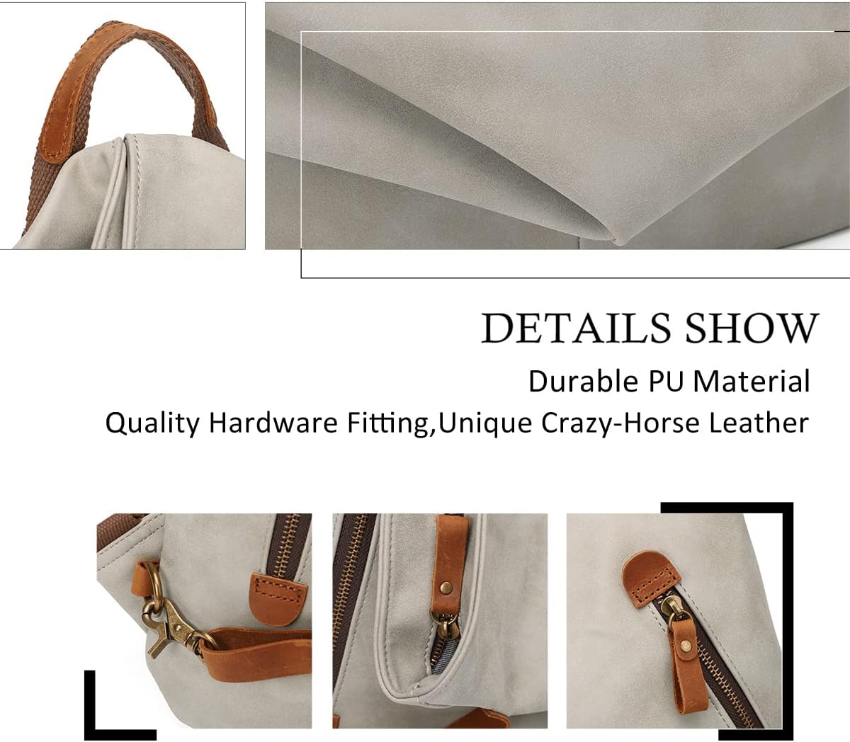 KL928 PU Leather Vintage Backpack – Large Casual Daypack Outdoor Travel Rucksack Hiking Backpacks for Men Women