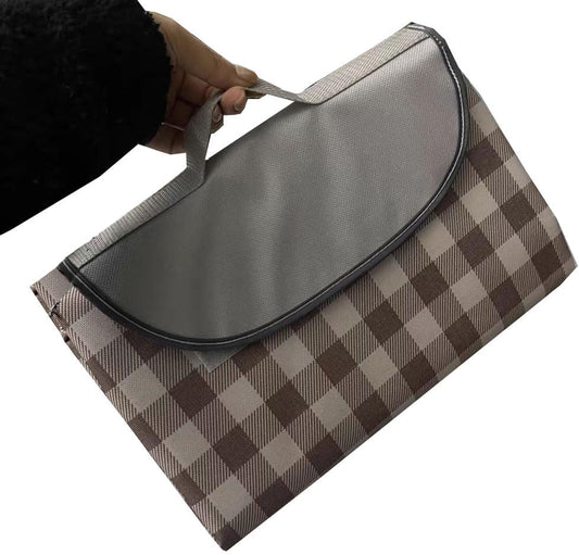 K Y KANGYUN Extra Large Picnic Blanket Outdoor Beach Blankets, Water-Resistant Foldable Sandproof Blankets Cute Picnic Mat for Beach, Camping Grass Lawn Park Mats (Brown 2, 80x80 in)