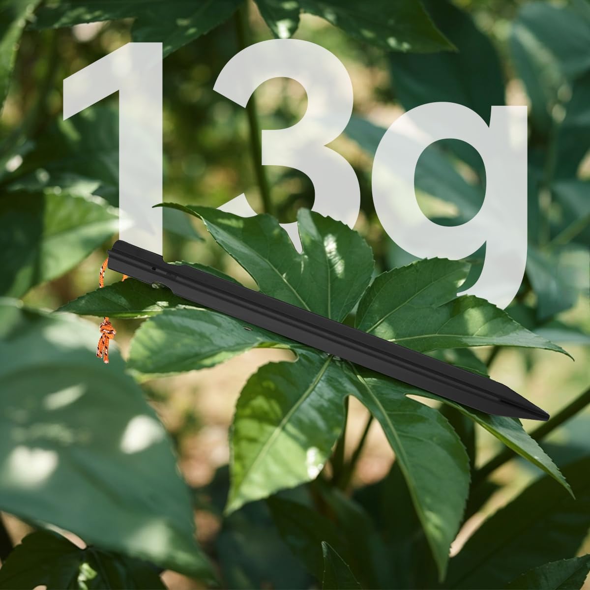 12 Pack Tent Stakes, 7-inch Ultralight Aluminum Ground Pegs with Reflective Pull Ropes, Tri-Beam Stake in a Carrying Bag, for Camping, Backpacking, Hiking, Hammocks and Canopy (Black)