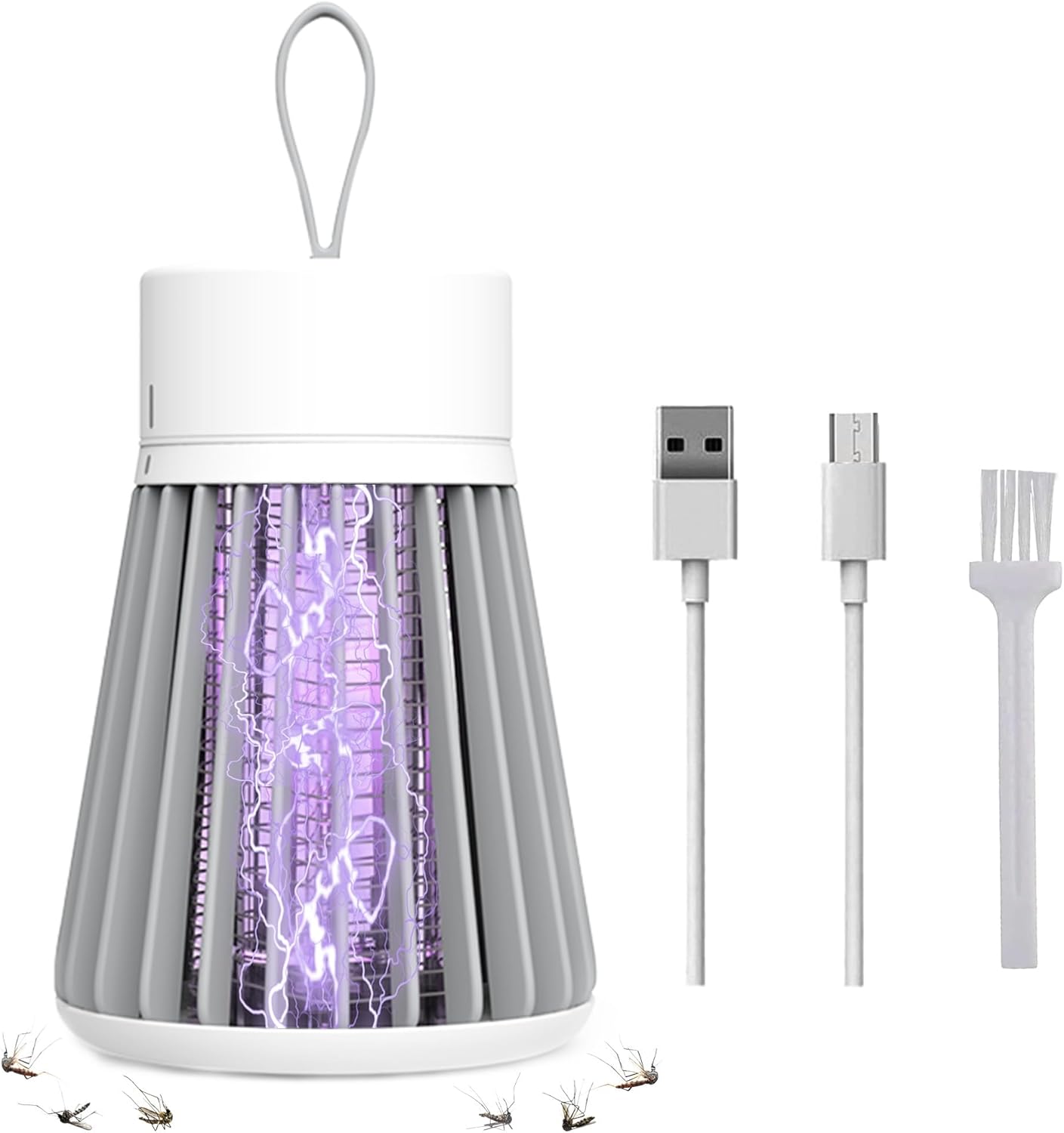 Bug Zapper Indoor Outdoor – Rechargeable Mosquito Zapper and Fly Zapper with UV Light, Portable Insect Killer Trap with Safety Grid, USB Powered for Camping, Home, Garden, Picnic