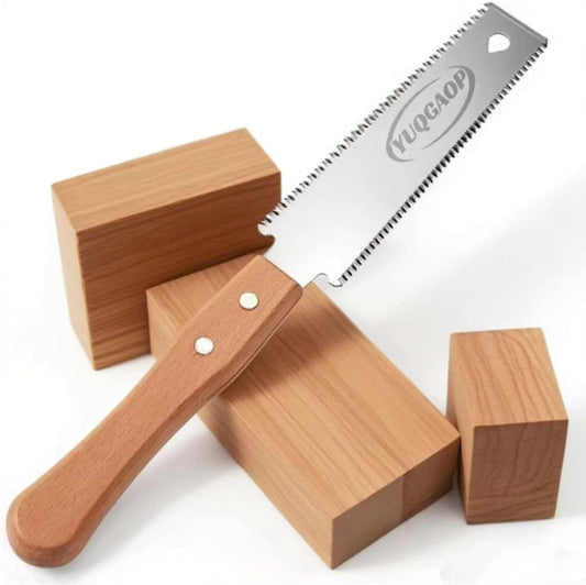 Japanese Pull Saw, Hand Saw With Double Edges of 11/17 TPI, SK5 Flexible Blade Flush Cut Saw for Wood Cutting