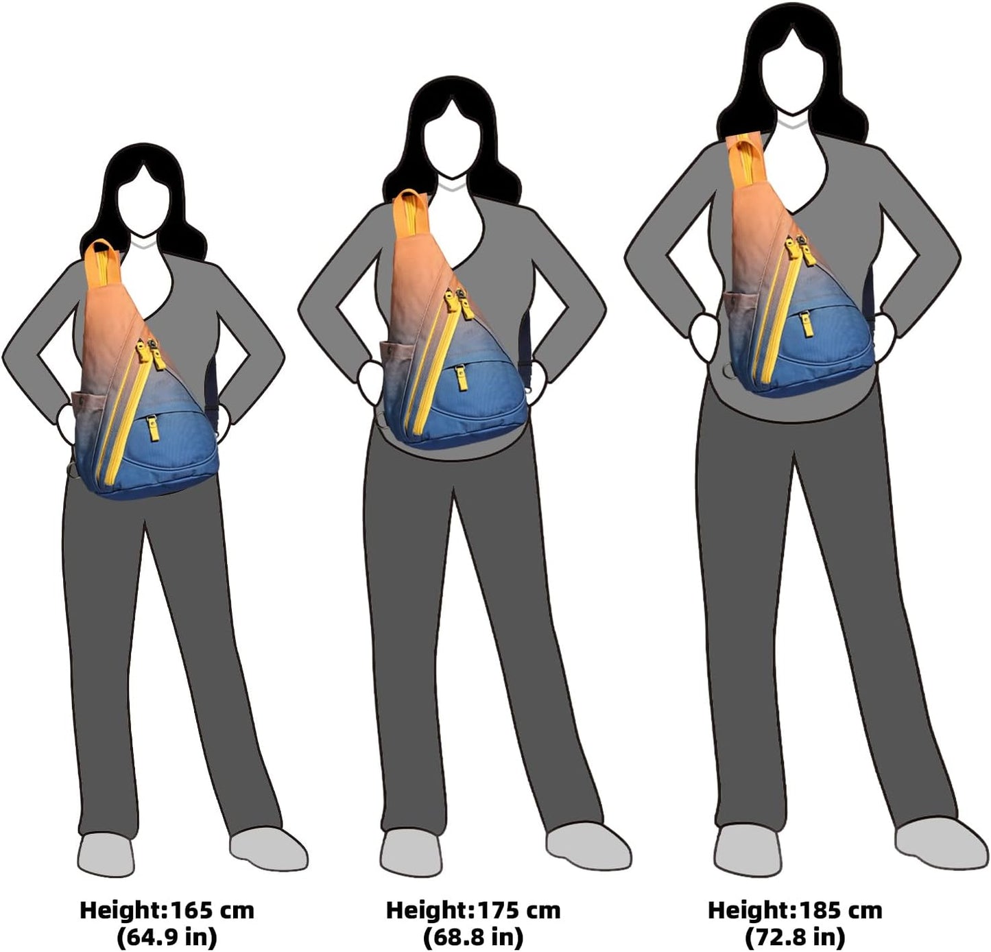 KL928 Canvas Sling Bag - Small Crossbody Backpack Shoulder Casual Daypack Rucksack for Men Women(Large Version)