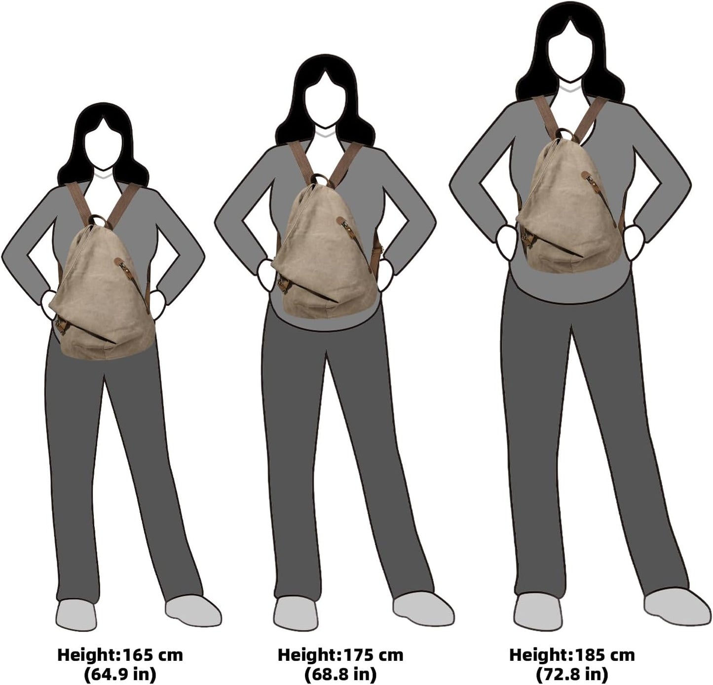 KL928 Canvas Vintage Backpack – Large Casual Daypack Outdoor Travel Rucksack Hiking Backpacks for Men Women