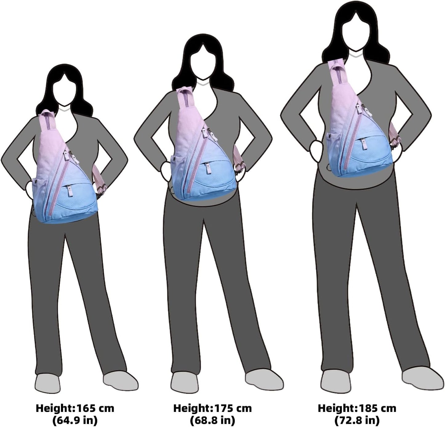 KL928 Canvas Sling Bag - Small Crossbody Backpack Shoulder Casual Daypack Rucksack for Men Women(Large Version)