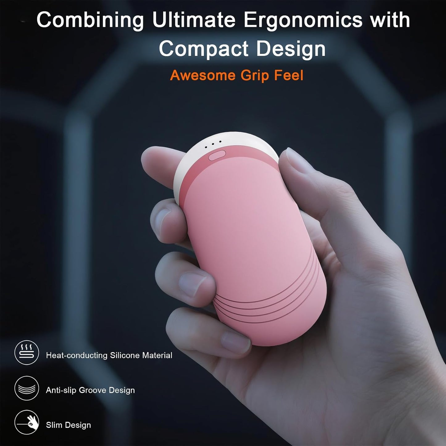 Karecel Thermally Conductive Silicone Rechargeable Hand Warmers 2 Pack, 6000mAh Double-Sided Heat AI Electric Hand Warmer, Portable Pocket Handwarmer, Fits in Gloves, Slim, Shockproof, Women Men Gifts