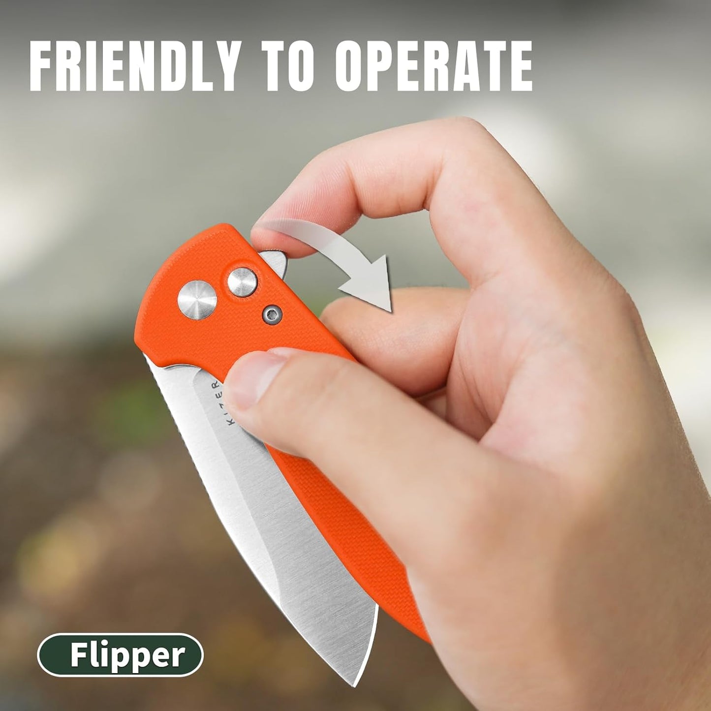 Kizer Amicus Pocket Knife, 2.95” Satin Nitro V Steel Blade Small EDC Knife, G10 Handle Pocket Folding Knife with Reversible Deep Carry Clip, Camping Hunting Pocket Knives for Men Women Gift L3002A4