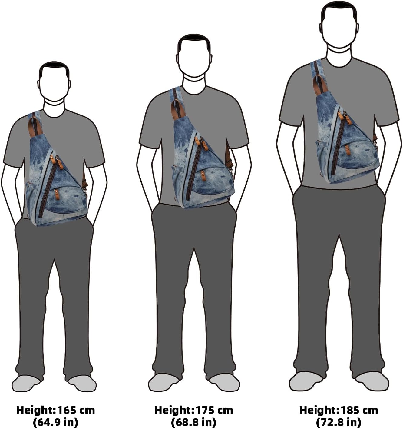 KL928 Canvas Sling Bag - Small Crossbody Backpack Shoulder Casual Daypack Rucksack for Men Women(Large Version)