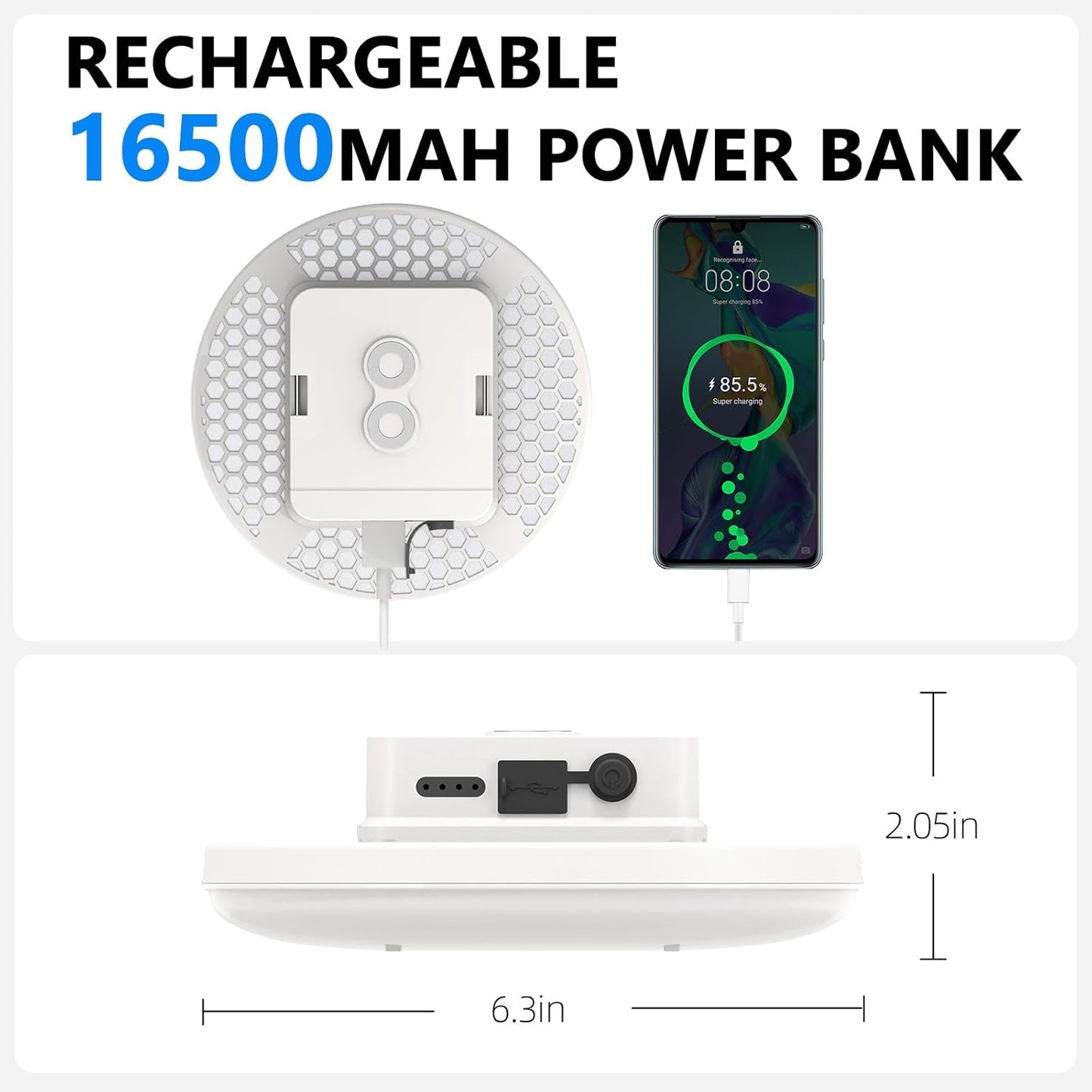 16500mAh Camping Tent Light, 4000LM 3 Color Lighting Modes IPX5 Waterproof Led Hanging Tent Lantern Rechargeable Emergency Portable Magnet Outdoor Wireless Camping Lights