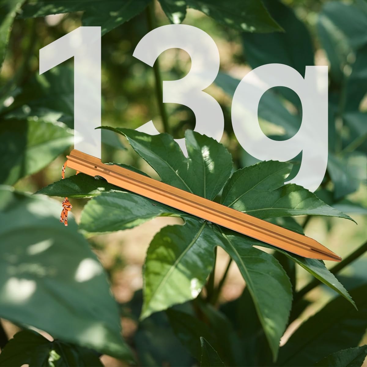 12 Pack Tent Stakes, 7-inch Ultralight Aluminum Ground Pegs with Reflective Pull Ropes, Tri-Beam Stake in a Carrying Bag, for Camping, Backpacking, Hiking, Hammocks and Canopy (Orange)