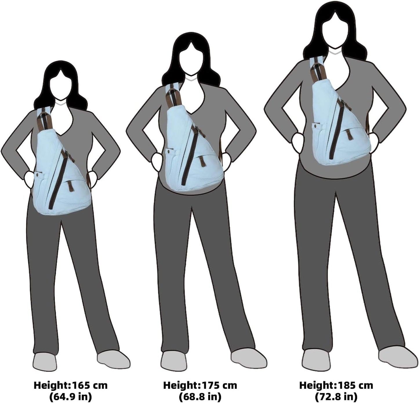 KL928 Canvas Sling Bag - Small Crossbody Backpack Shoulder Casual Daypack Rucksack for Men Women(Large Version)