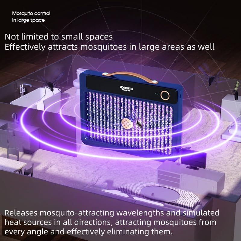 Portable Mosquito Killer Lamp with 4000mAh Rechargeable Battery, Indoor and Outdoor Use, Silent Bug Zapper, Cordless Electric Mosquito Trap for Camping, Home, and Travel (Pearl White)