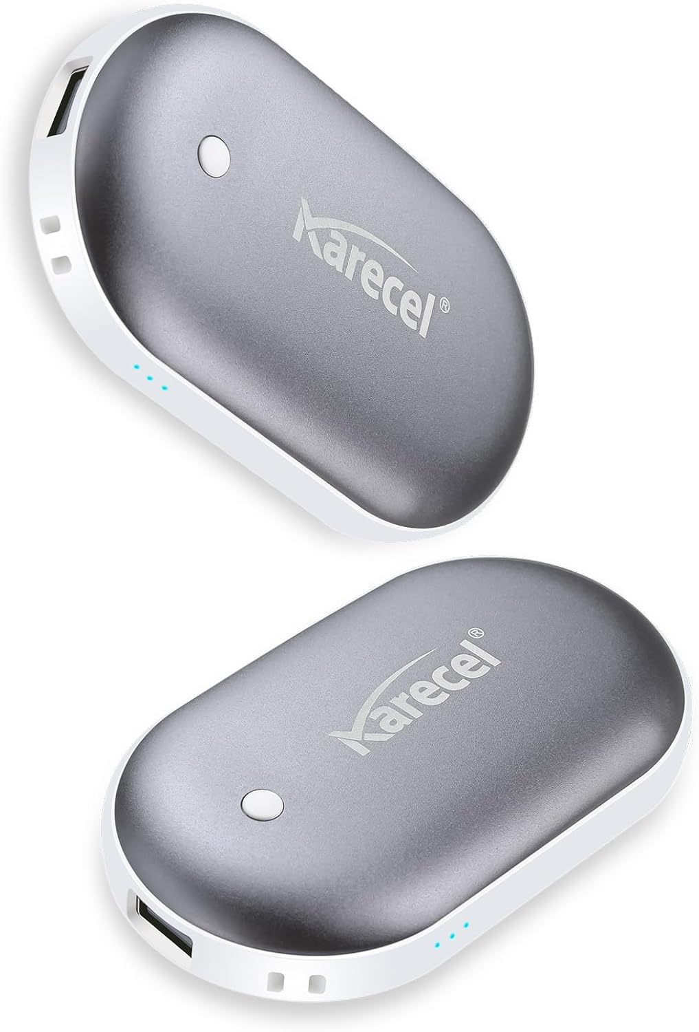 Karecel Rechargeable Hand Warmers 2 Pack, 10,400mAh Double Sided Heat Electric Hand Warmers Power Bank, Portable Pocket USB Heated Handwarmers, 4-inch Full-Surface Heat & Quick Charge, Men Tech Gifts