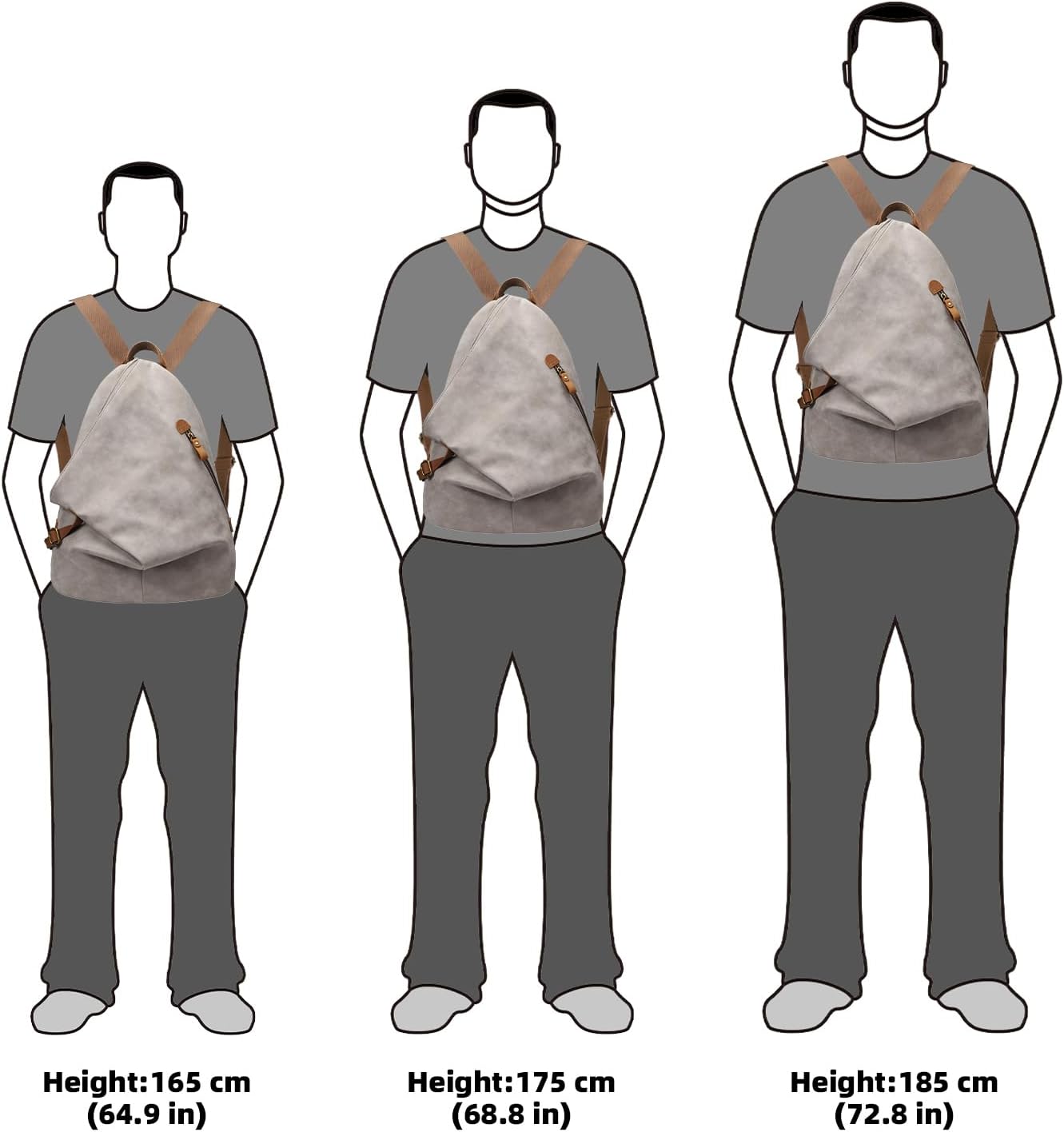 KL928 PU Leather Vintage Backpack – Large Casual Daypack Outdoor Travel Rucksack Hiking Backpacks for Men Women