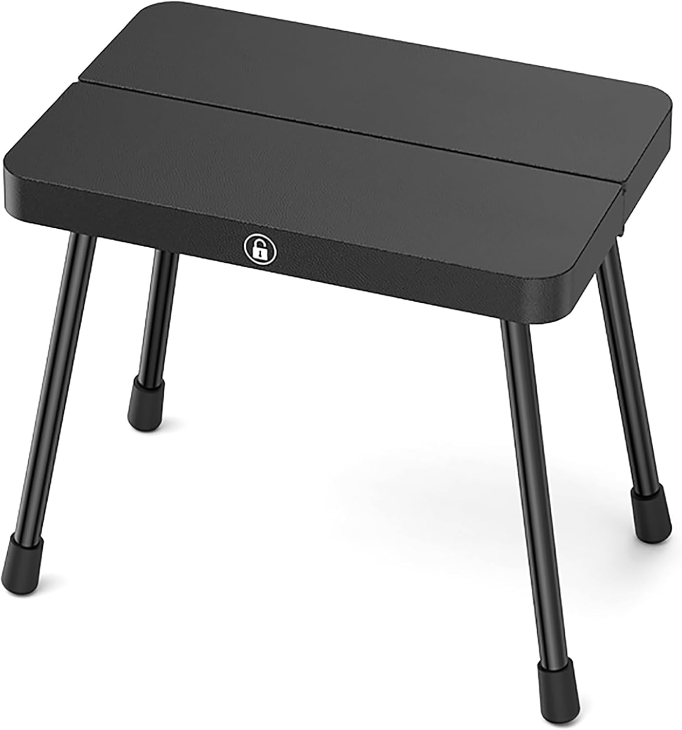 10 Inch Portable Folding Stool for Camping, Gardening, BBQ, and Outdoor Activities (Black)