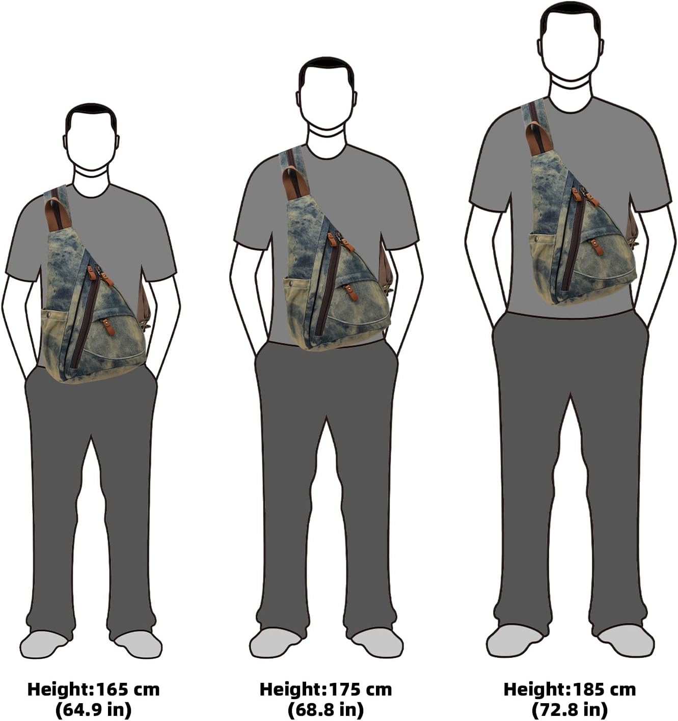 KL928 Canvas Sling Bag - Small Crossbody Backpack Shoulder Casual Daypack Rucksack for Men Women(Large Version)