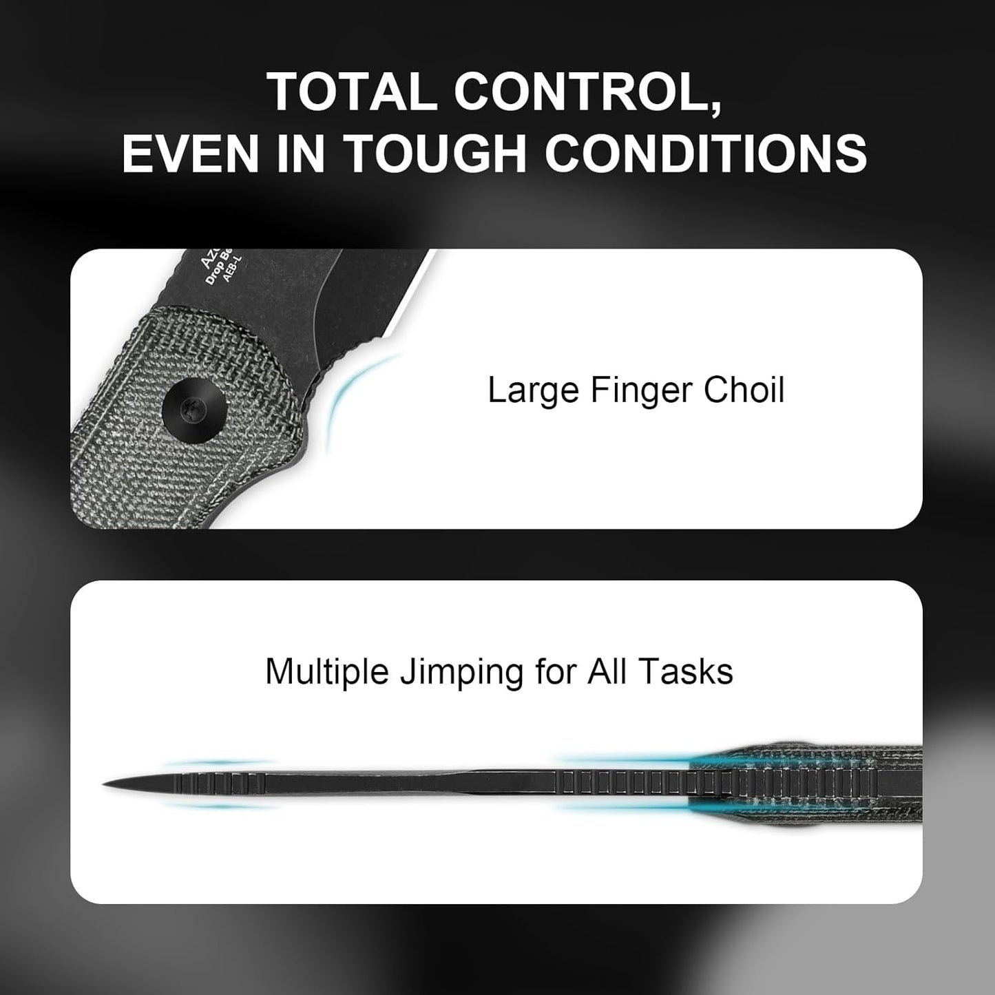 Kizer Drop Bear Fixed Blade Knife, 2.6" AEB-L Black Stonewash Blade EDC Camping Knife with Black Micarta Handle & Hidden Tools, Full Tang Hunting Survival Knives with Adjustable Kydex Sheath, 1092A1