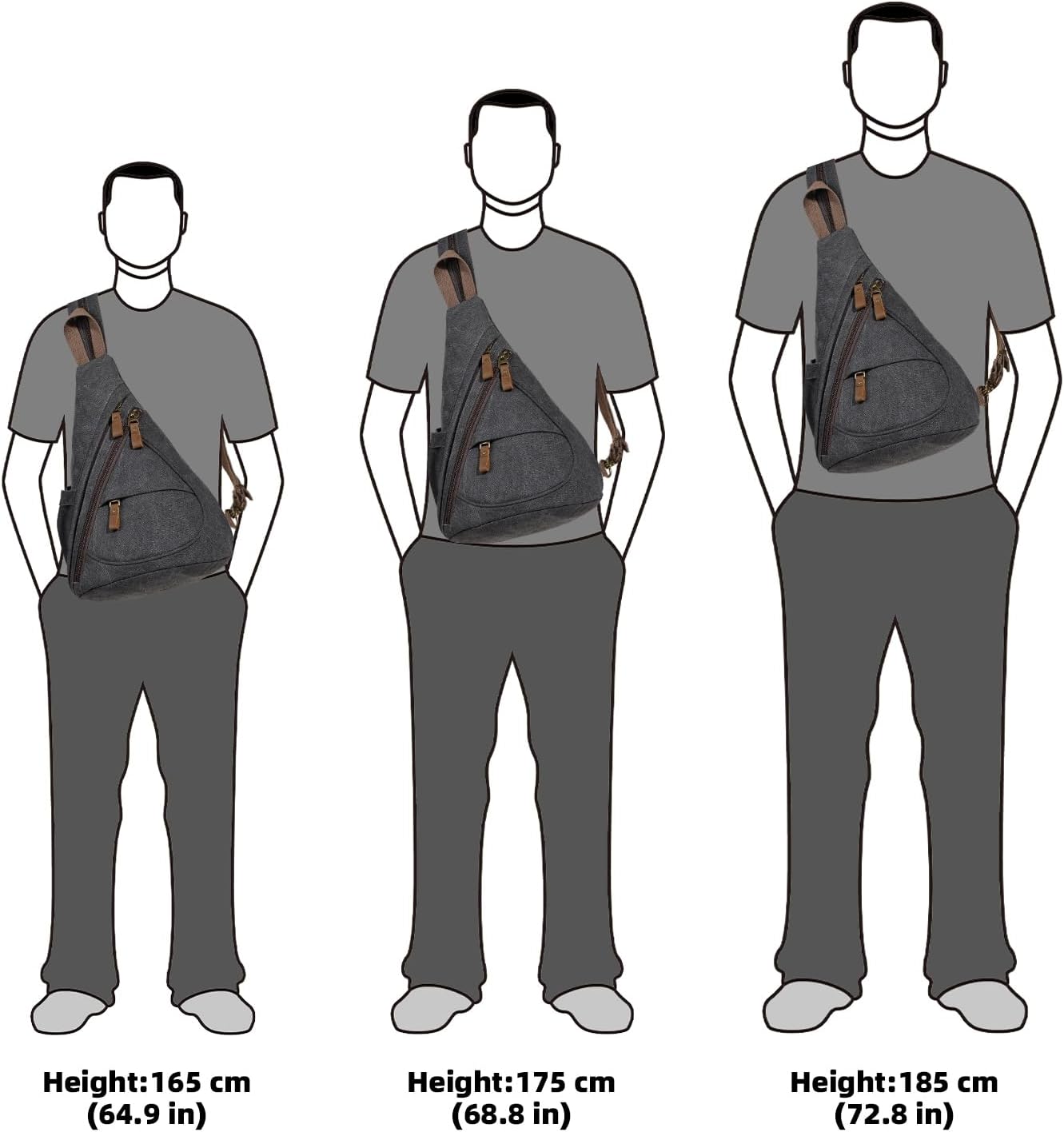 KL928 Canvas Sling Bag - Small Crossbody Backpack Shoulder Casual Daypack Rucksack for Men Women(Large Version)