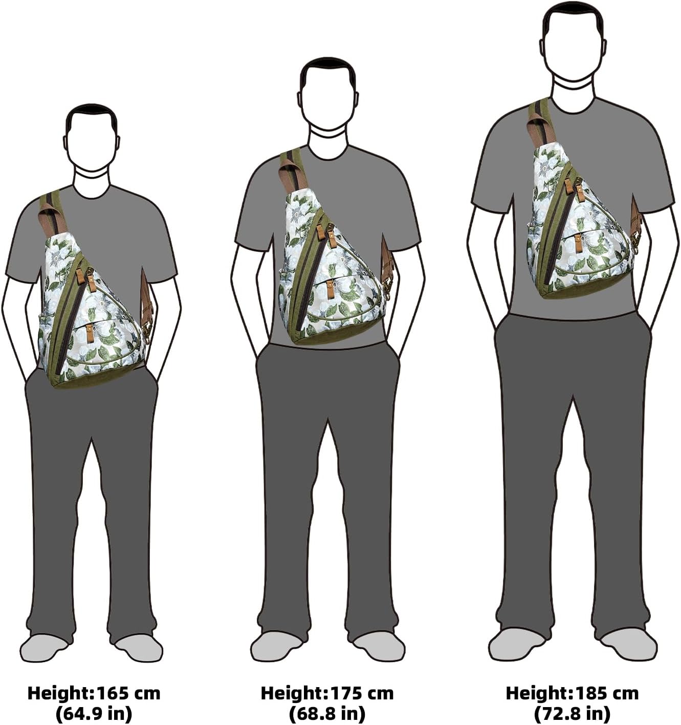 KL928 Canvas Sling Bag - Small Crossbody Backpack Shoulder Casual Daypack Rucksack for Men Women(Large Version)