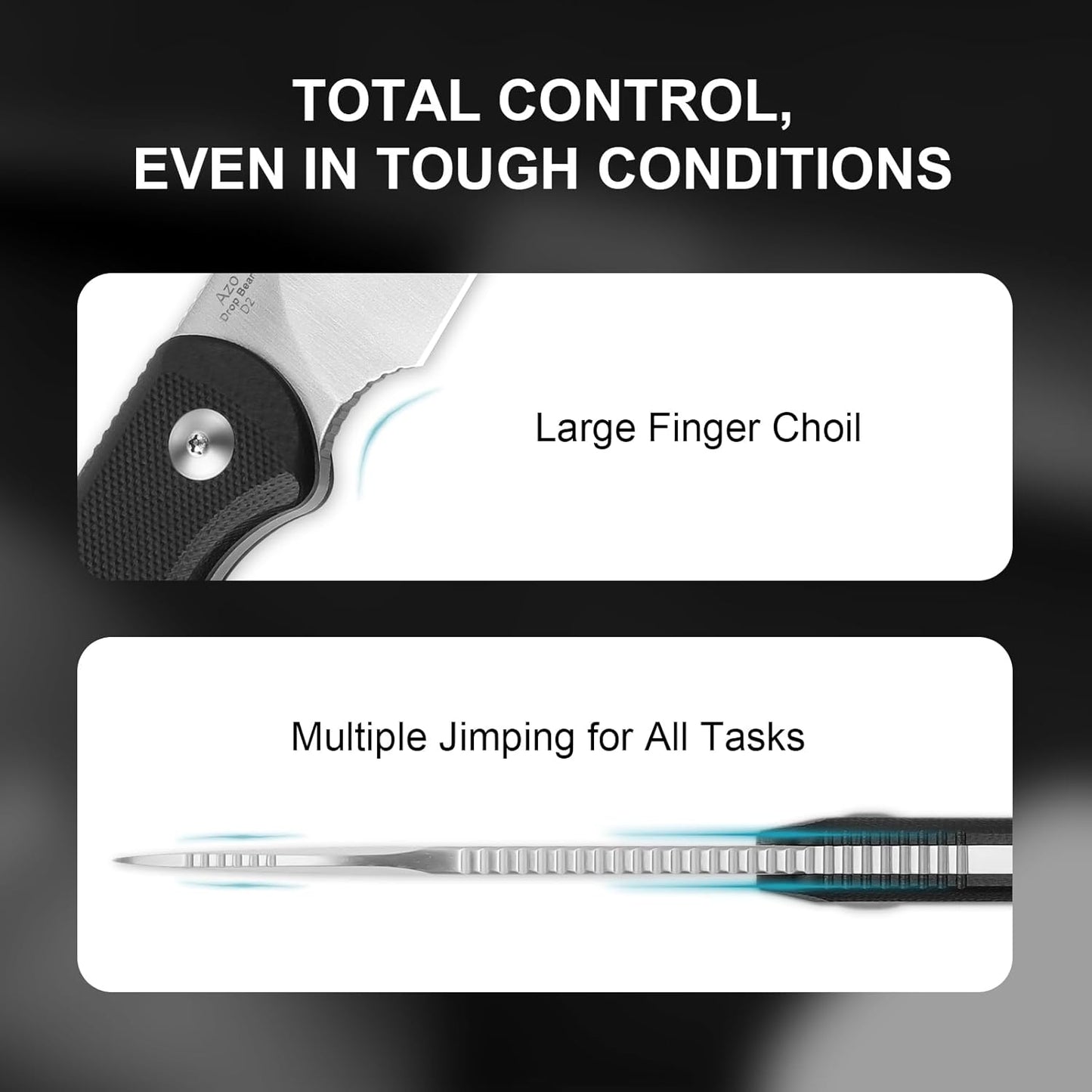 Kizer Drop Bear Fixed Blade Knife, 2.57" D2 Satin Blade EDC Camping Knife with Black G10 Handle and Hidden Tools, Outdoor Full Tang Hunting Survival Knives with Adjustable Kydex Sheath, 1094M2