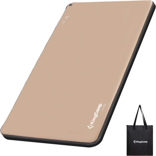 Kingcamp FLEXIREST 5.0 Sleeping Pad for Camping, PVC-Free Air Inflatable High Support Compact Camping Mattress with Pump Sack for Glamping Tent Cot Car Travel, Twin