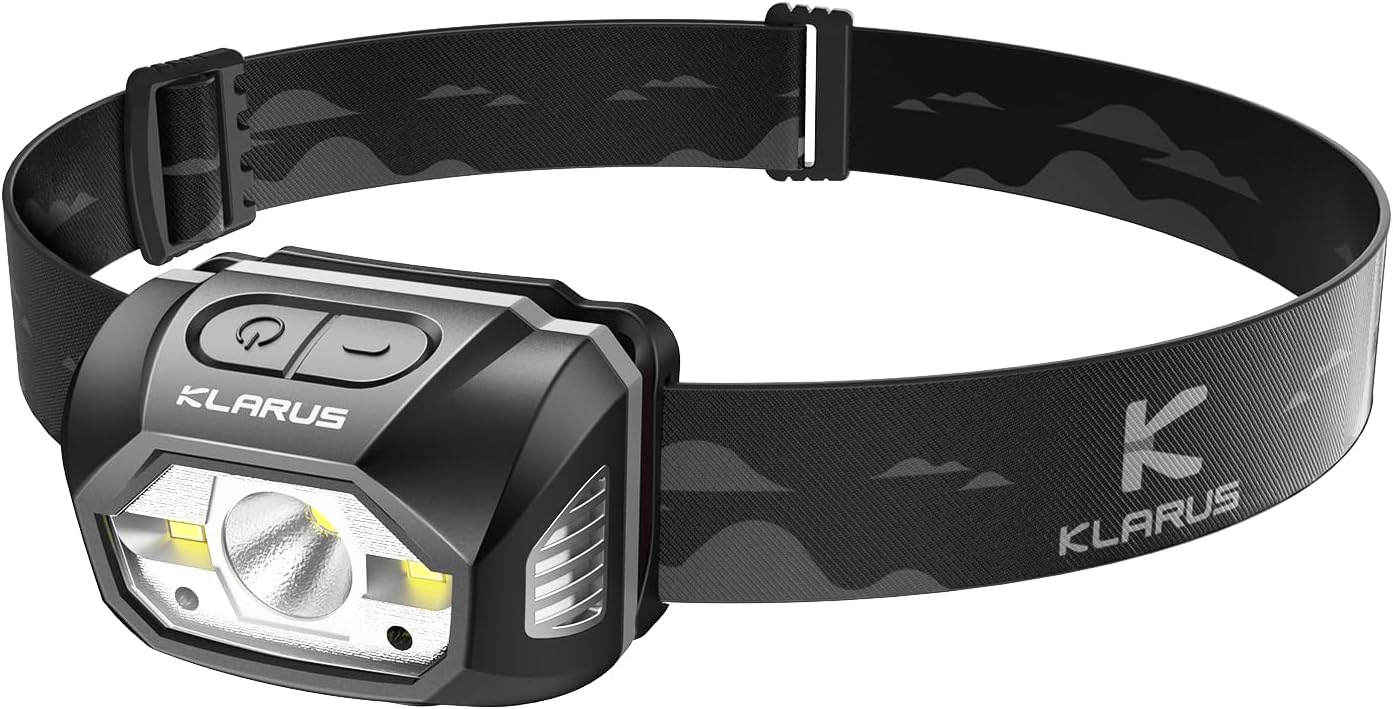 klarus HM1 IPX6 Waterproof Rechargeable Headlamp with Motion Sensor, 70 Hours Long Battery Life, Full Charge in 2.5 Hours, 440 Lumens Consistent Output, Shock and Drop Resistant