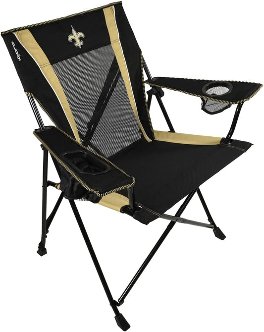 Kijaro NFL Sports Fan Folding Chair, 26" L x 35.5" W x 37" H, New Orleans Saints