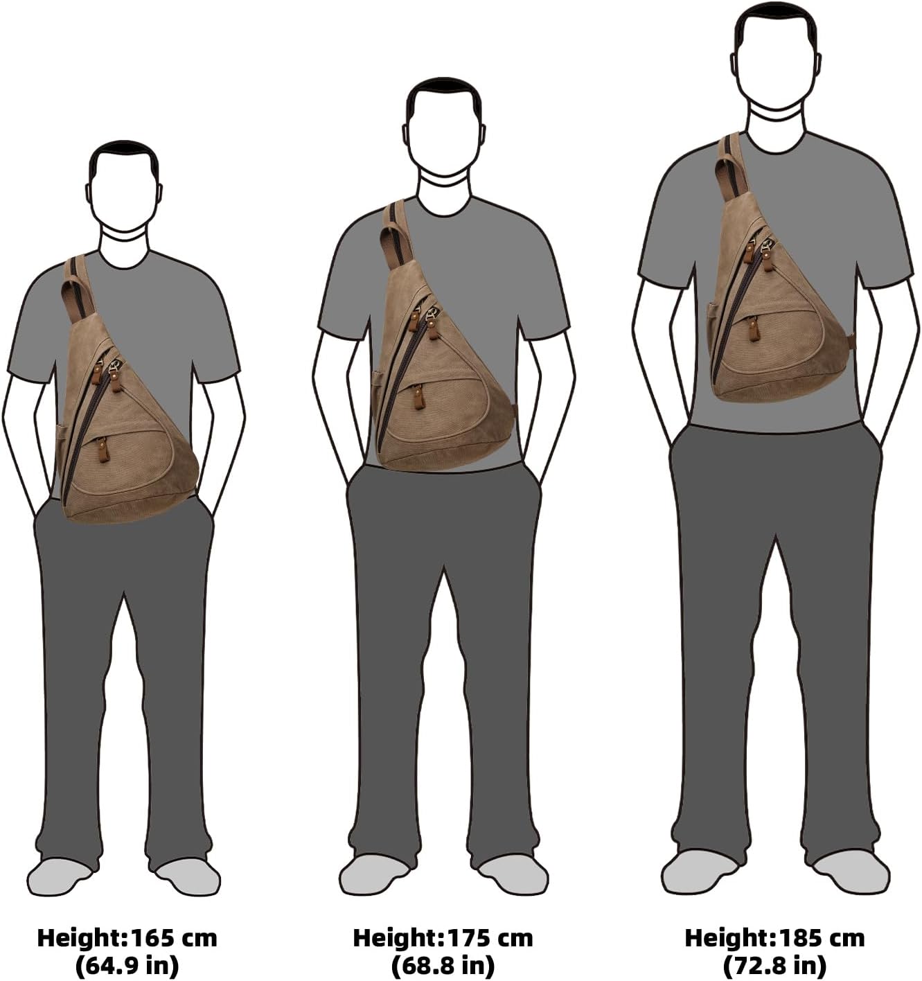 KL928 Canvas Sling Bag - Small Crossbody Backpack Shoulder Casual Daypack Rucksack for Men Women(Large Version)