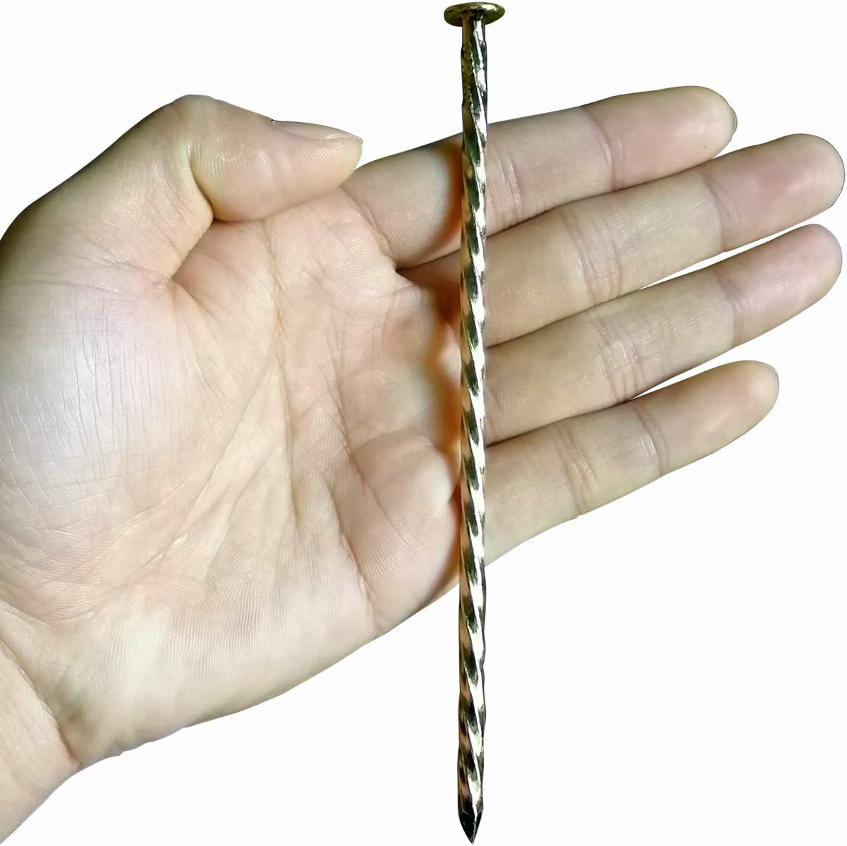 140 Pcs 6-Inch Landscape Stakes, Spiral Metal Galvanized Landscape Spikes, Garden Nails for Artificial Turf, Paver Edging, Weed Barrier, Carpentry and More