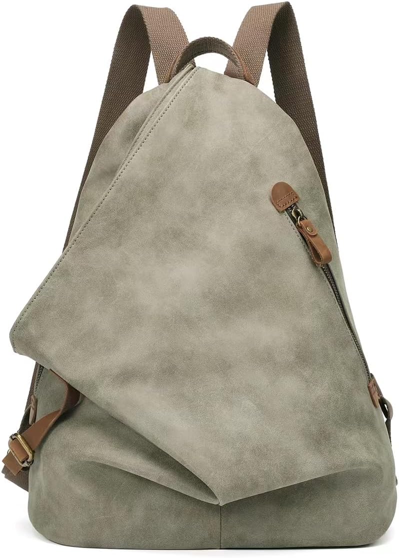 KL928 PU Leather Vintage Backpack – Large Casual Daypack Outdoor Travel Rucksack Hiking Backpacks for Men Women