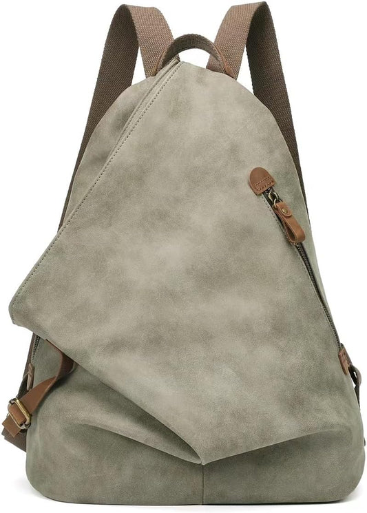 KL928 PU Leather Vintage Backpack – Large Casual Daypack Outdoor Travel Rucksack Hiking Backpacks for Men Women