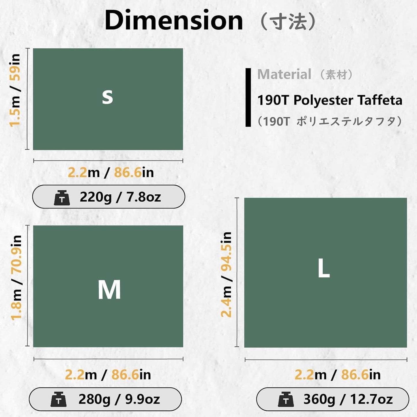 JEELAD Tent Footprint Camping Tarp Picnic Mat Waterproof Tent Floor Saver Ultralight Ground Sheet Mat for Hiking, Backpacking, Hammock, Beach with Storage Bag (Black, S)